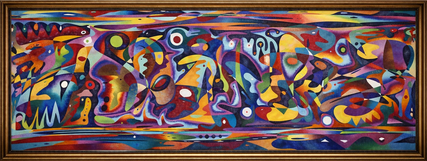 Bouddhisme – monumental oil painting by Gheorghe Virtosu